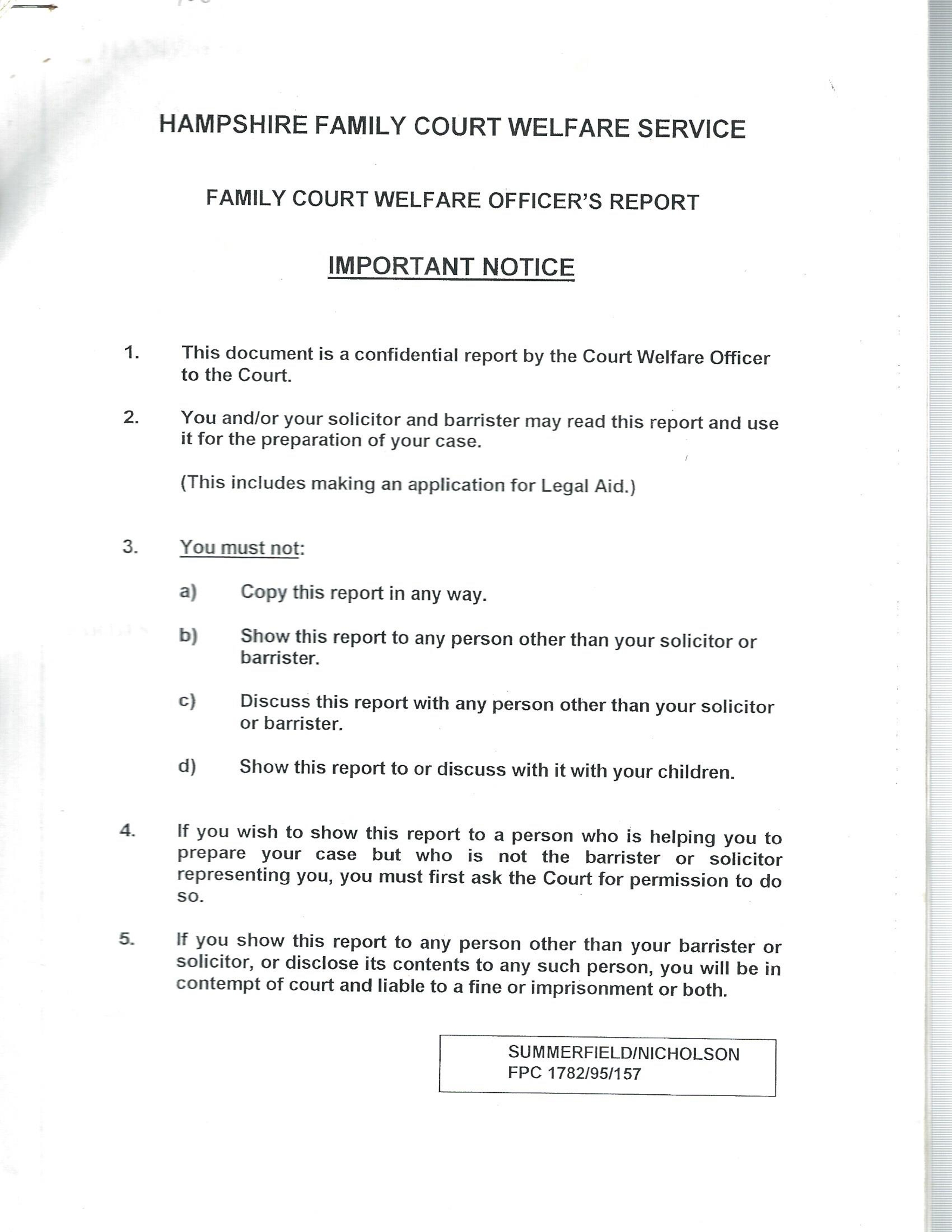 welfare report page 1